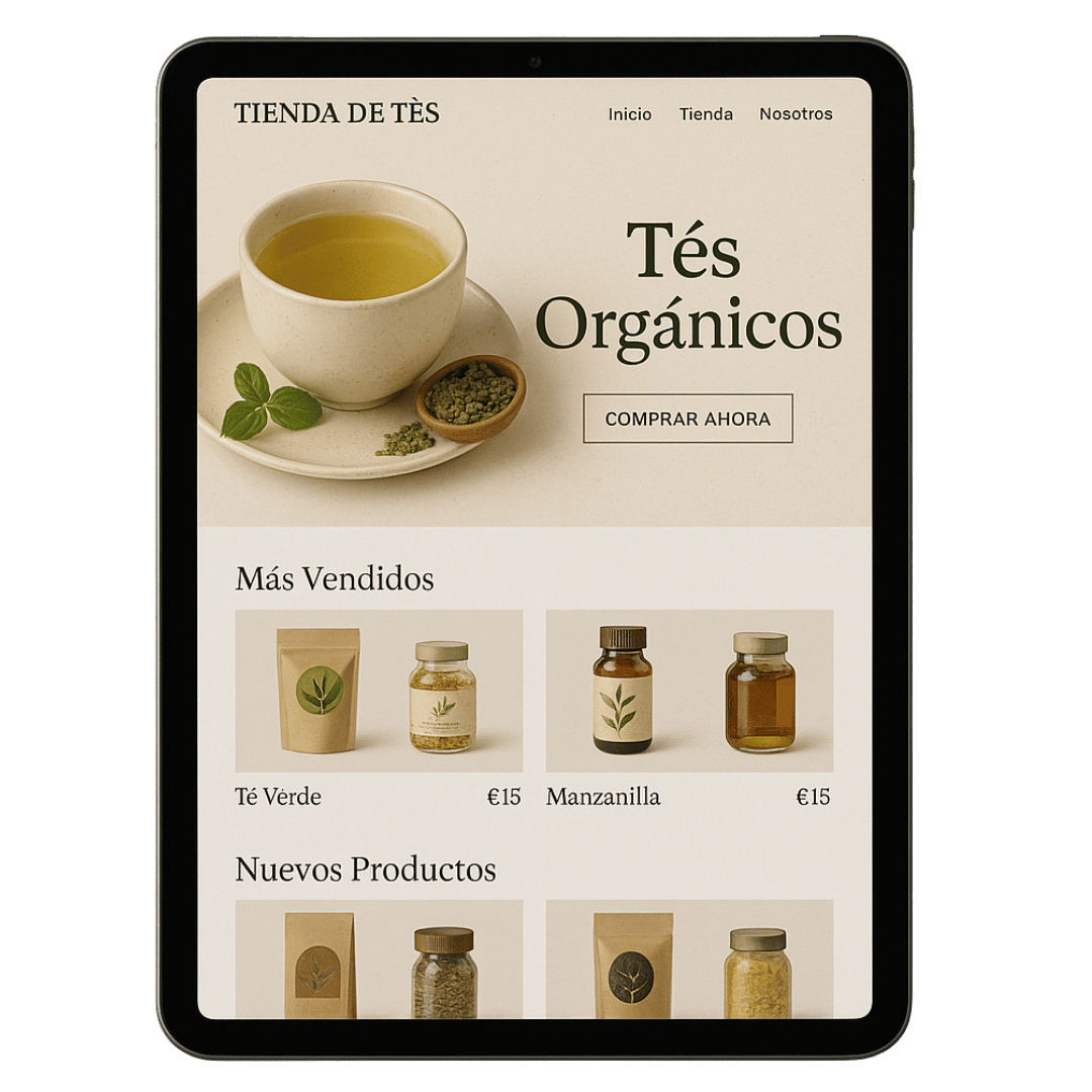 diseño de website para tienda de te